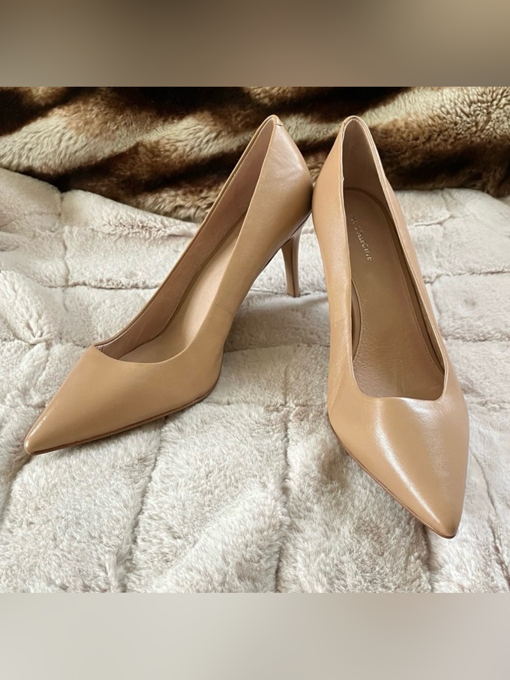 206 Collective Mercer Beige Nude Leather Dress Stiletto Pumps - 12B